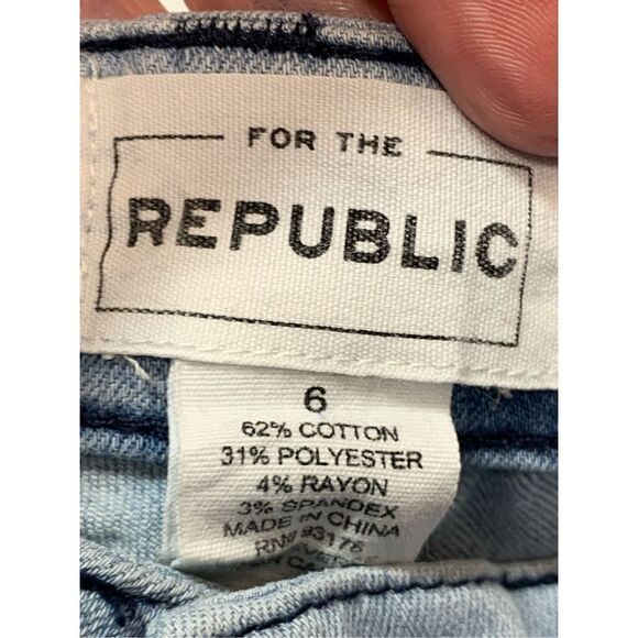For The Republic Women's Five Pocket Ti Dye Straight Jeans Blue Size 6 - Picture 6 of 6
